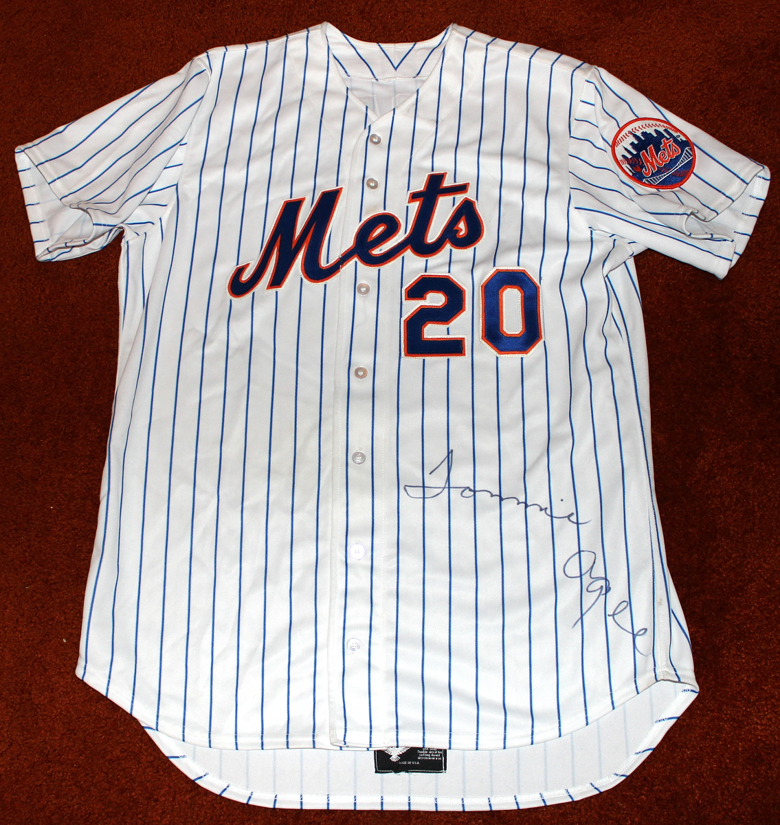 Tommie Agee Autographed NY Mets Jersey 