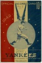 1942 NY Yankees Official Scorecard