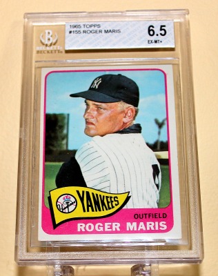 1965 TOPPS ROGER MARIS, #155, Becketts 6.5 Ex-MT+