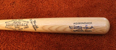 Autographed Whitey Ford Bat - Adirondack Hologram - Autographed MLB Bat 