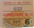 Vintage Ticket Stub - October 6th 1941 Boxing 