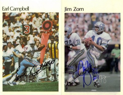 Autographed Card Set. - Jim Zorn & Earl Canpbell