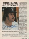 Catfish Hunter Yankees signed full color 8"x10" magazine page!