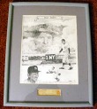 Billy Martin Hand-Signed Cut Piece With  Pen and Ink by Artist  James Amore